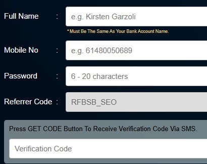 PayID withdrawal screen at BSB007 Casino